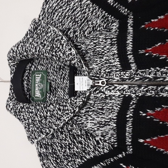 American eagle outfitters cardigan mens M cable knit collared grey fair isle Y2K - Picture 2 of 9